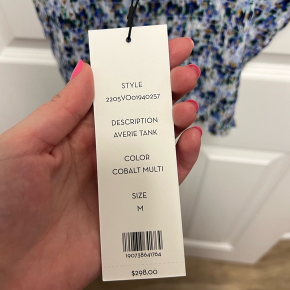 Veronica Beard Smocked Cropped Tank Top - Picture 5 of 5